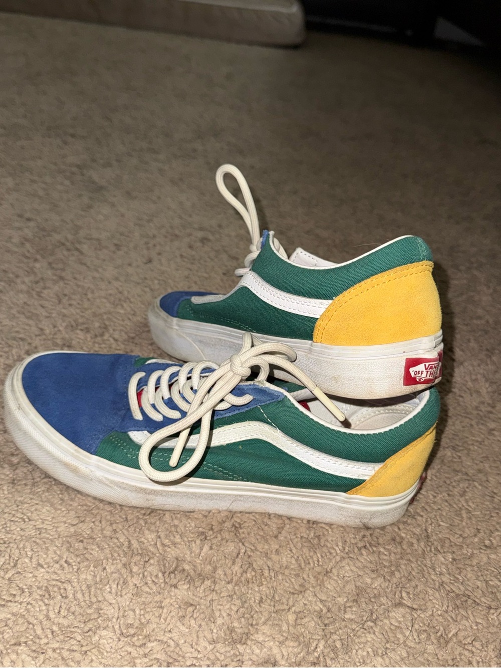 Vans Low-Top Old Skool Sneakers— Blue, Green, Red & Yellow